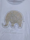 T-shirt, elefant med strass, with love