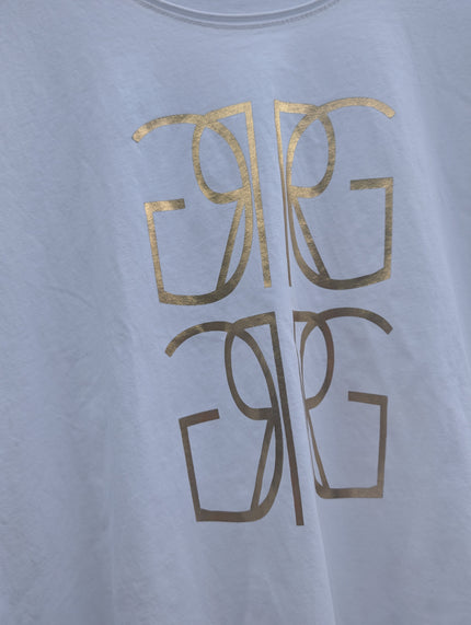 T-shirt, tryck i guld