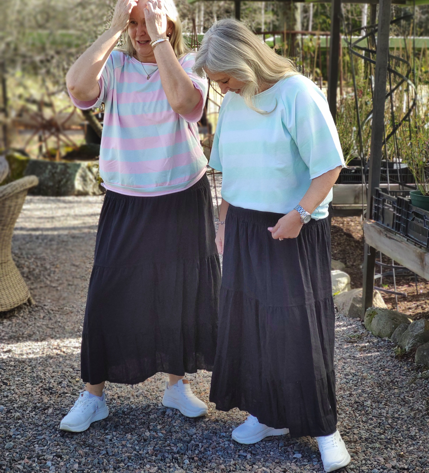 Kjol med smock, enfärgad, Marta