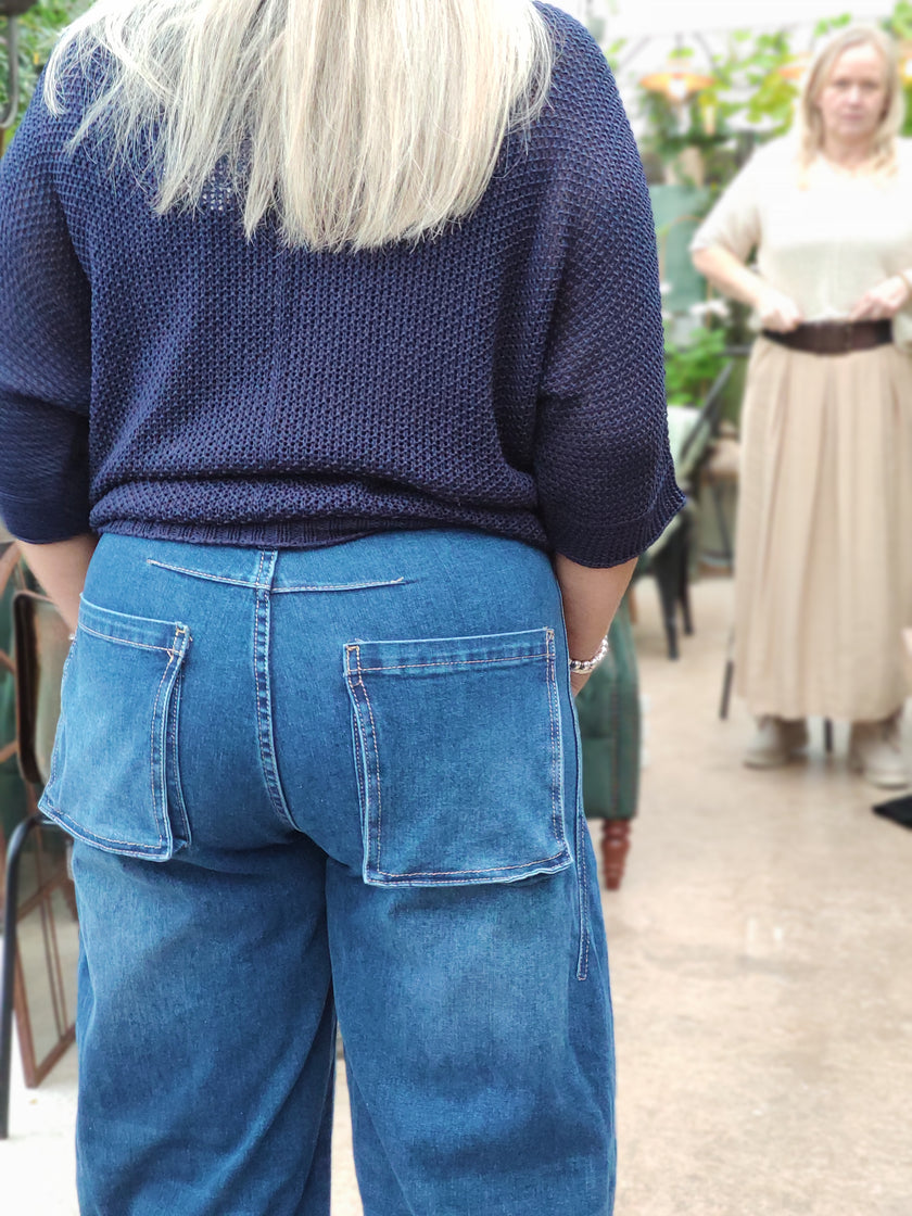 Jeans, tuff modell, utanpåfickor