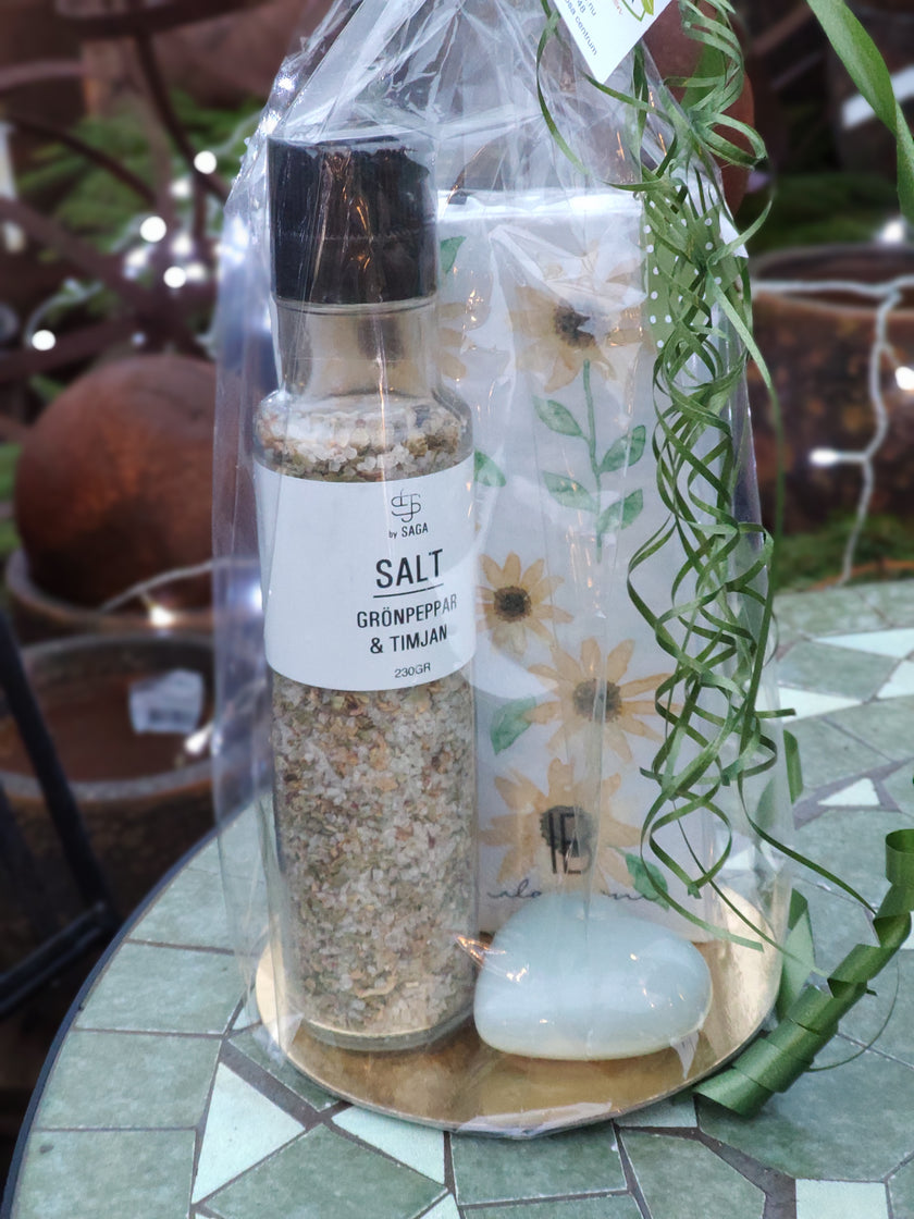 Present-kit, salt & servetter