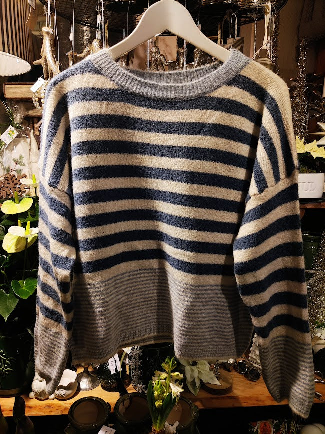 Tröja, stickad randig, Marta