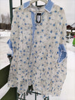 Skjorta vit oversize med blommor, Qnuz