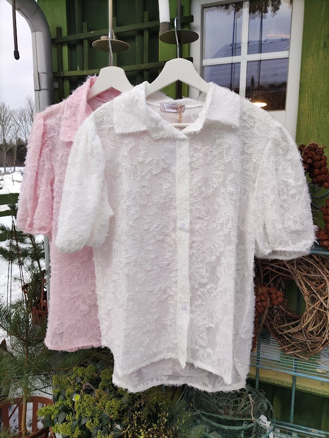 Blus med strukturmönster Gemini