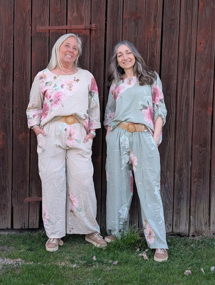 Byxa, blommig med bälte, Buller
