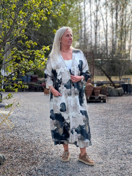 Kaftan i mönstrad viskosmix, 'Vina', Olars Ulla