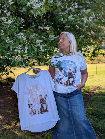T-shirt, glittrigt hundmotiv, Soulful Fashion