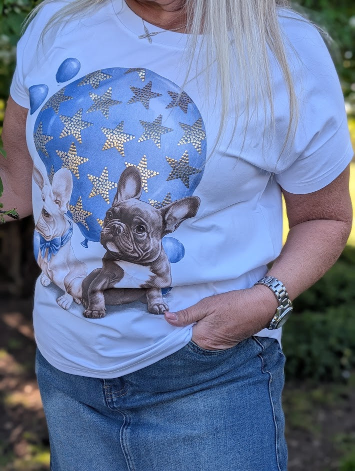 T-shirt, glittrigt hundmotiv, Soulful Fashion