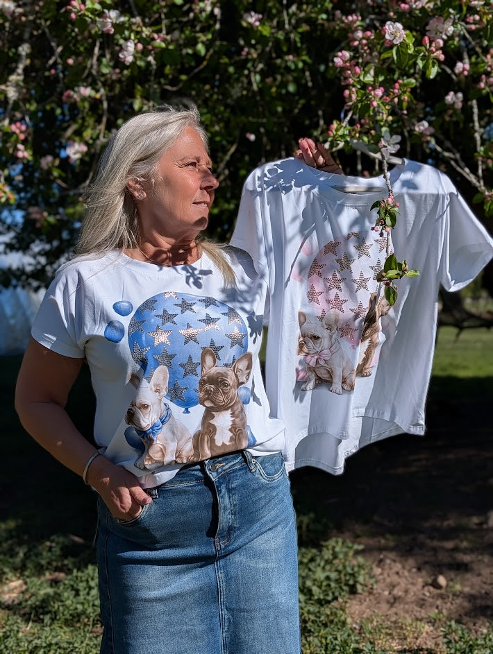 T-shirt, glittrigt hundmotiv, Soulful Fashion
