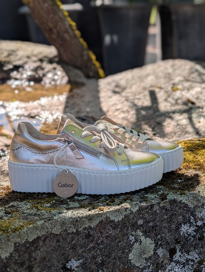 Sko, skimrande sneakers, Gabor