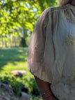 Romantisk blus med broderade blommor, Lecoco
