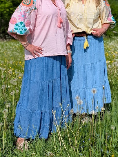 Kjol, denimblå, Cosy House