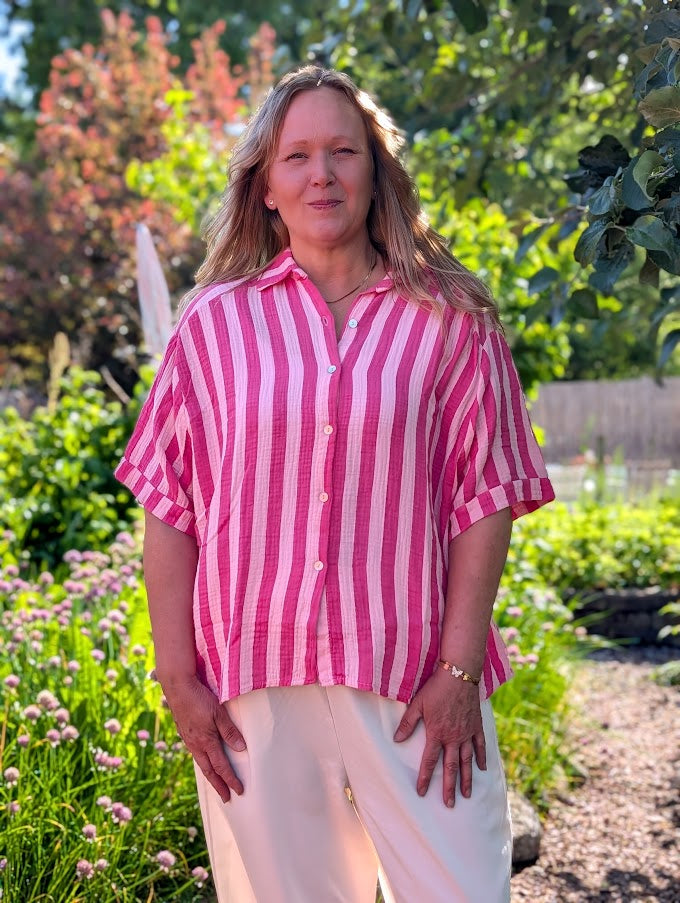 Kortärmad Skjorta Randig, Camicia