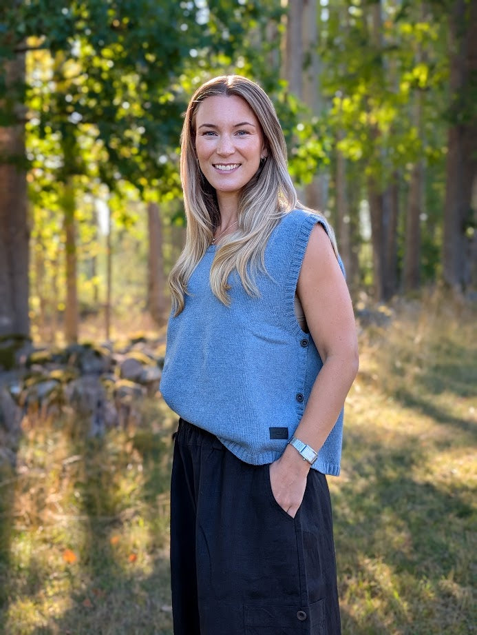 Stickad väst i merinoull, 'Silla', Olars Ulla
