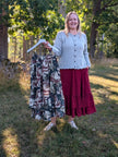 Lång linnekjol med volanger, 'Noras', Olars Ulla
