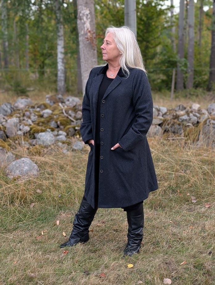 Ullkappa med rak passform, 'Rattad', Olars Ulla