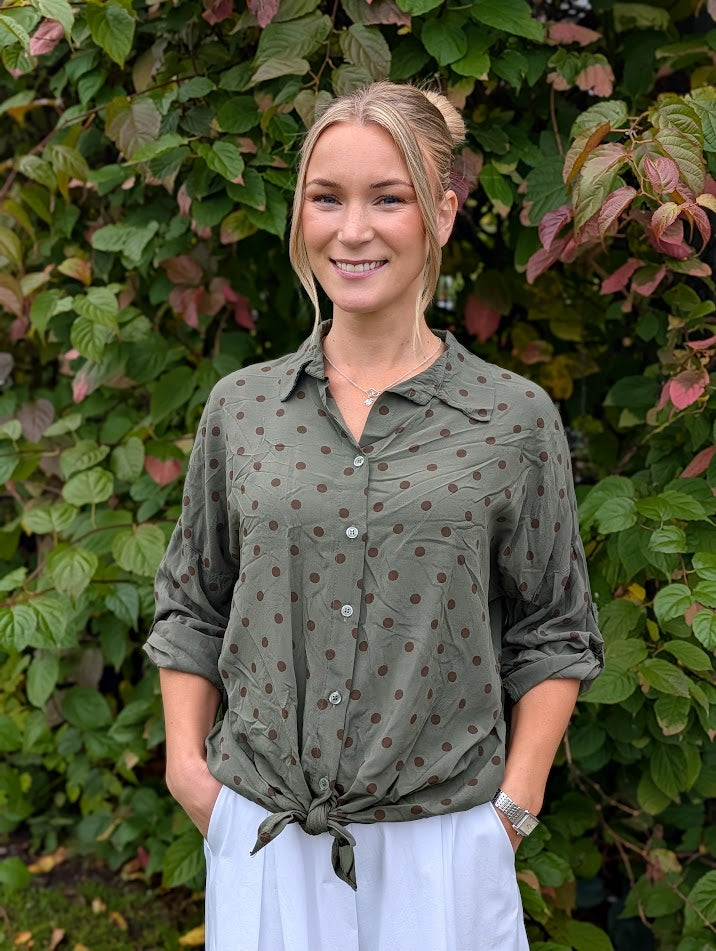 Prickig skjorta med knytdetalj, Soulful Fashion