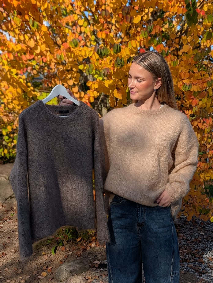 Tröja gles-stickad mohair, Edith