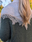 Stickad scarf med spets