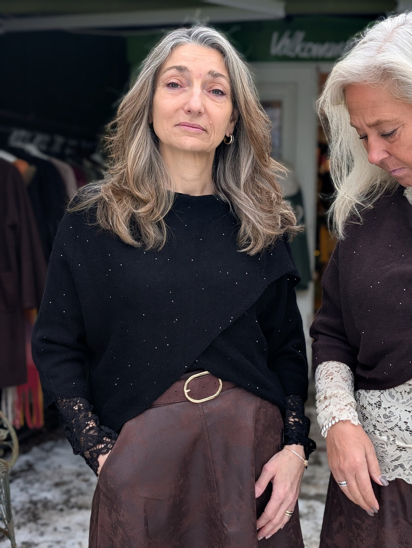 Topp tröja omlott med lite glitter, Gemini