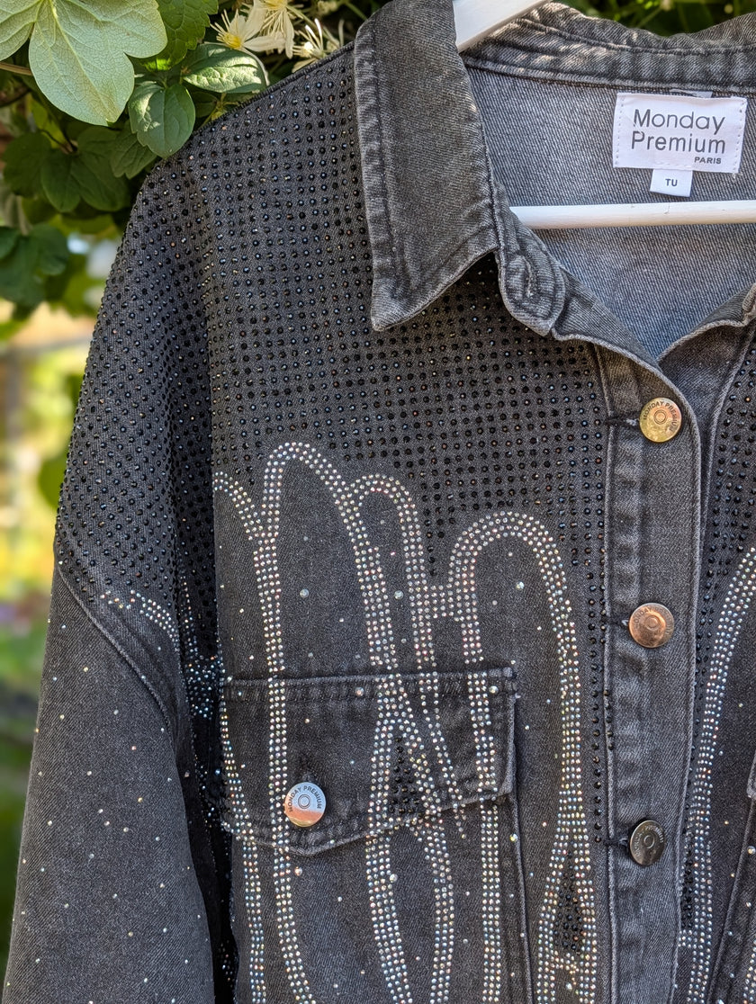 Jeansskjorta med strass, Monday Premium Paris