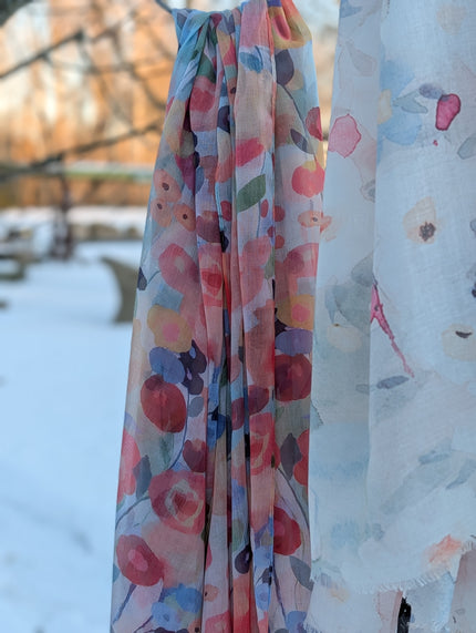 Sjal blommor färgglad