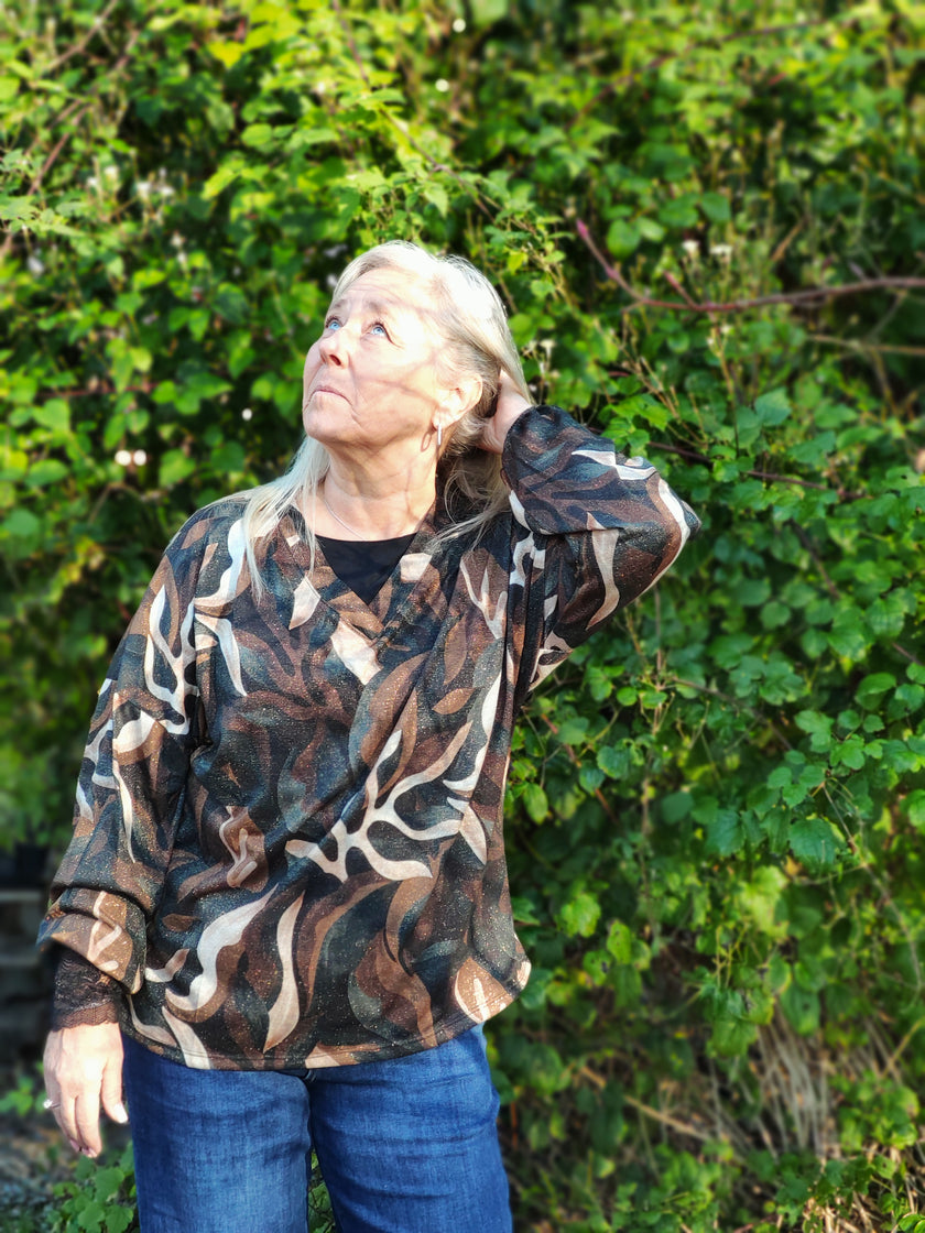 Blus, mönstrad, Camicia