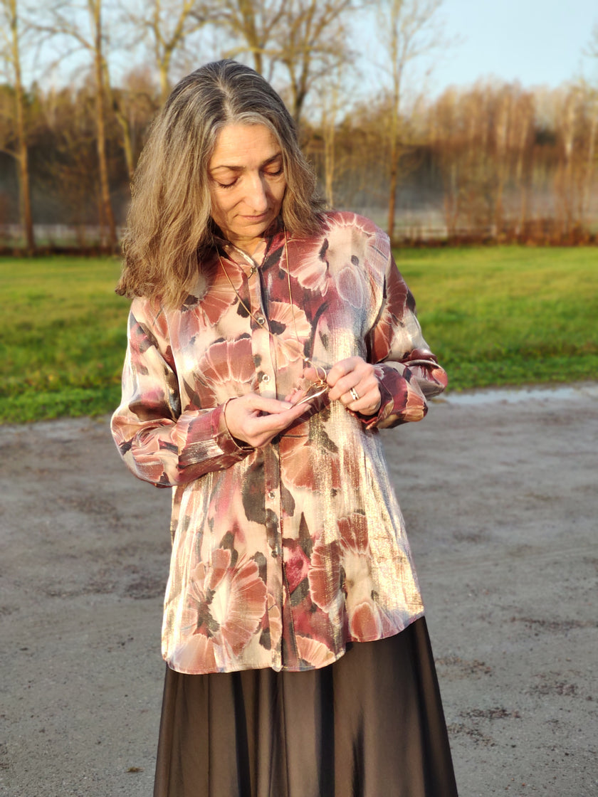 Blus, 'Cloe' blommig viskos, Gemini