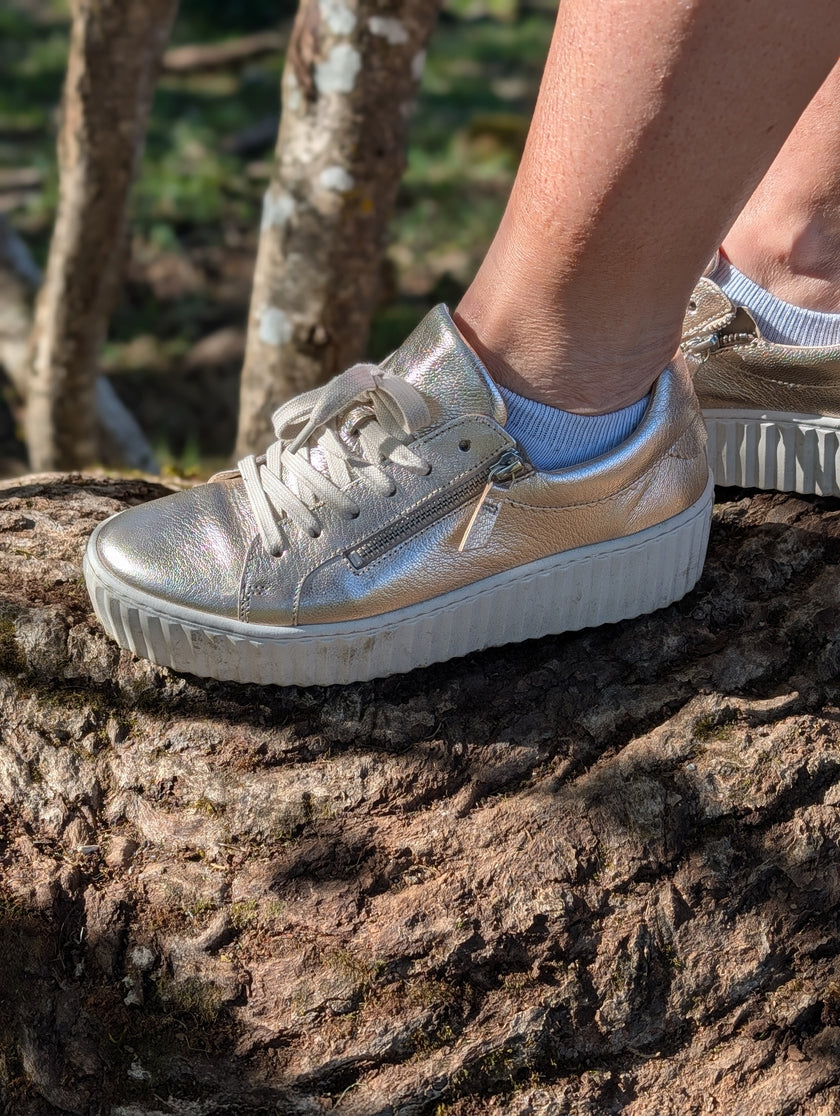 Sko, skimrande sneakers, Gabor