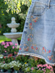 Jeansshorts, broderade, Lecoco