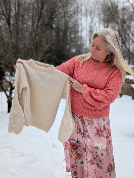 Tröja, stickad med klockad ärm, Gemini