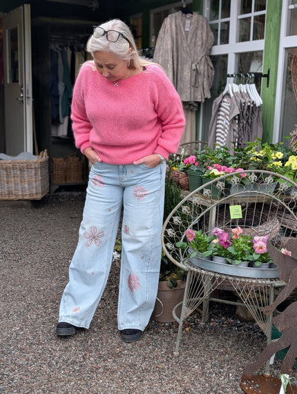 Jeans med glitterblommor, Qnuz