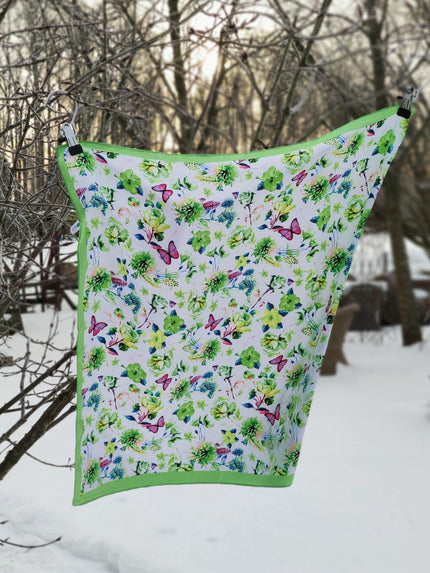 Scarf grön med fjärilar