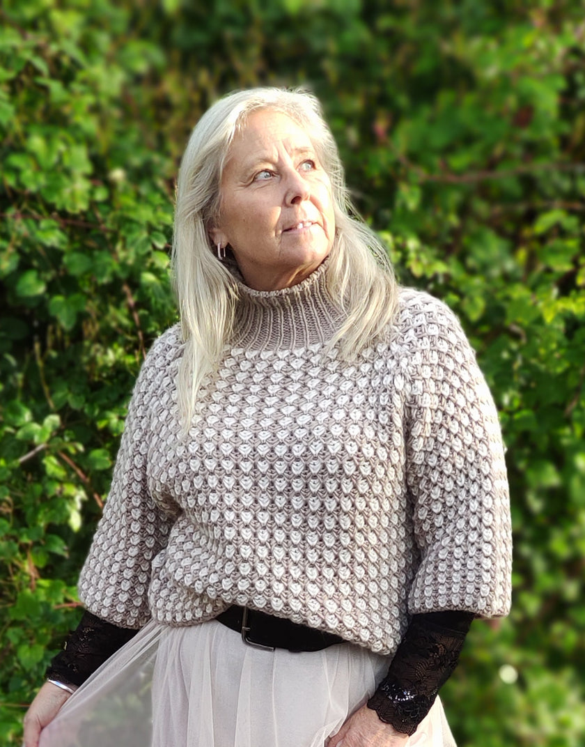 Stickad tröja, halvpolo