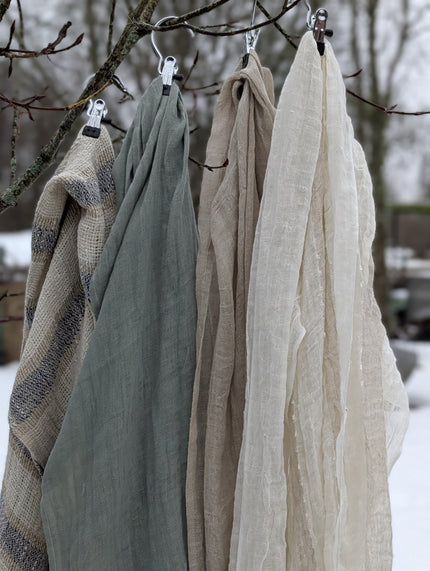 Scarf i linne, enfärgad, Bohéme