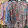 Blus, blommig, tunn med puffärm, Camicia