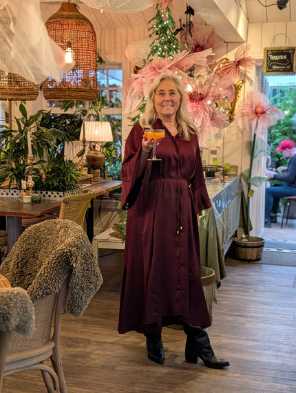 Klänning, 'Milly', glansig maxiklänning, Gemini