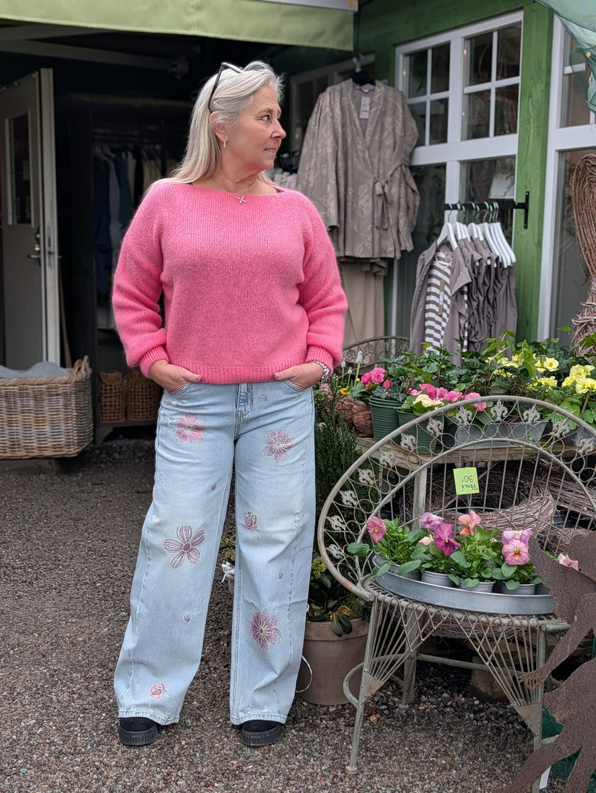 Jeans med glitterblommor, Qnuz