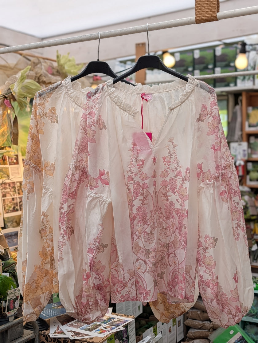 Blus, blommig, Minou Minou