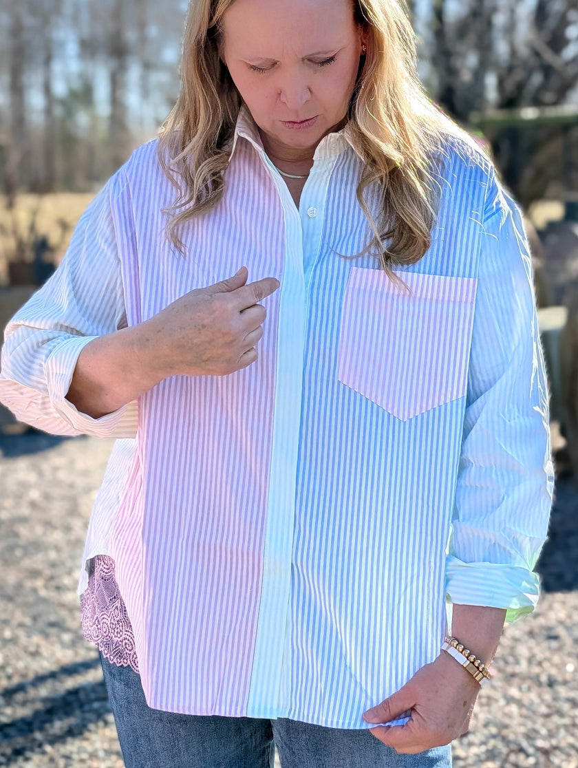 Skjorta, ränder i glada färger, Camicia