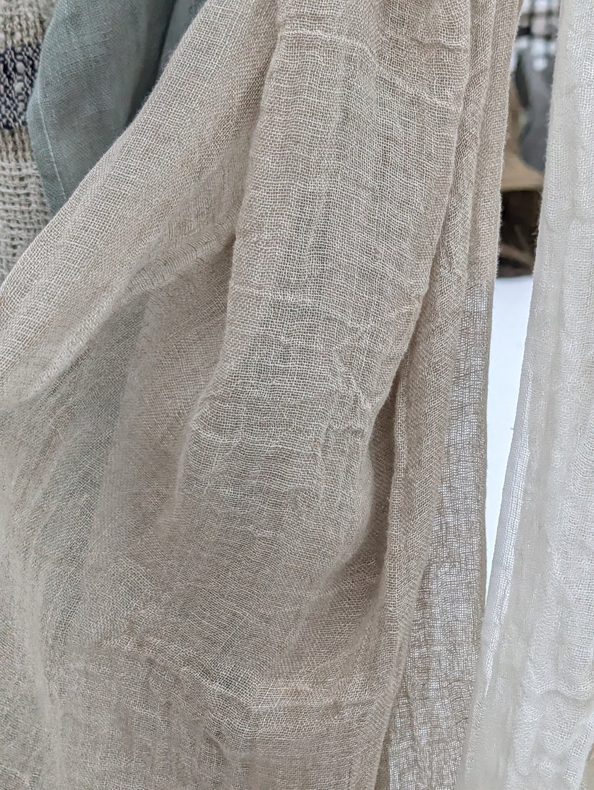 Scarf i linne, enfärgad, Bohéme