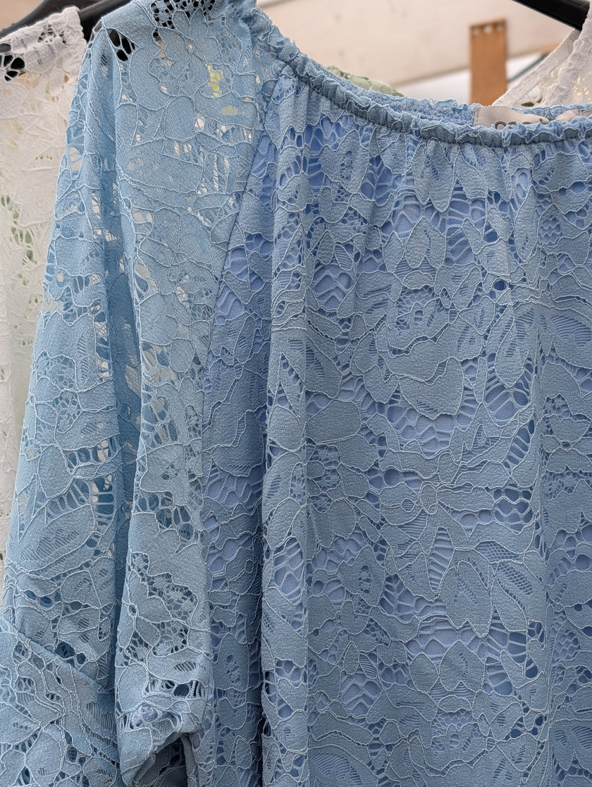 Topp med spets 'Rosalia' med insytt linne, Camicia