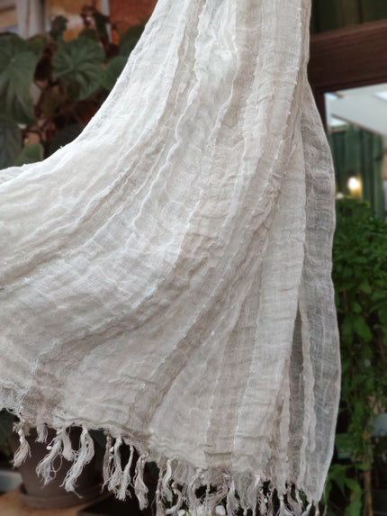 Scarf i linne, krinklad struktur, Bohéme