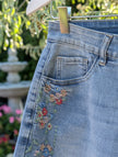 Jeansshorts, broderade, Lecoco
