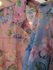 Blus, blommig, tunn med puffärm, Camicia