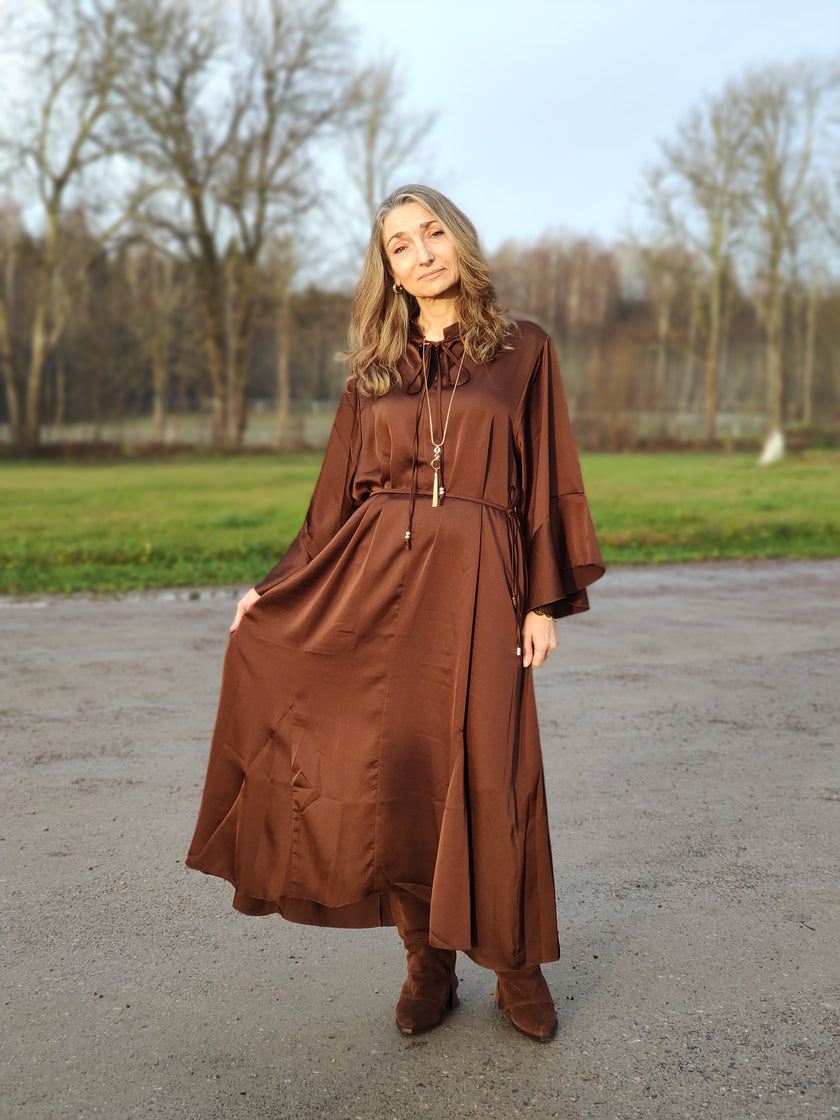 Klänning, 'Milly', glansig maxiklänning, Gemini