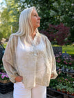 Blus med skimrande broderi, Gemini