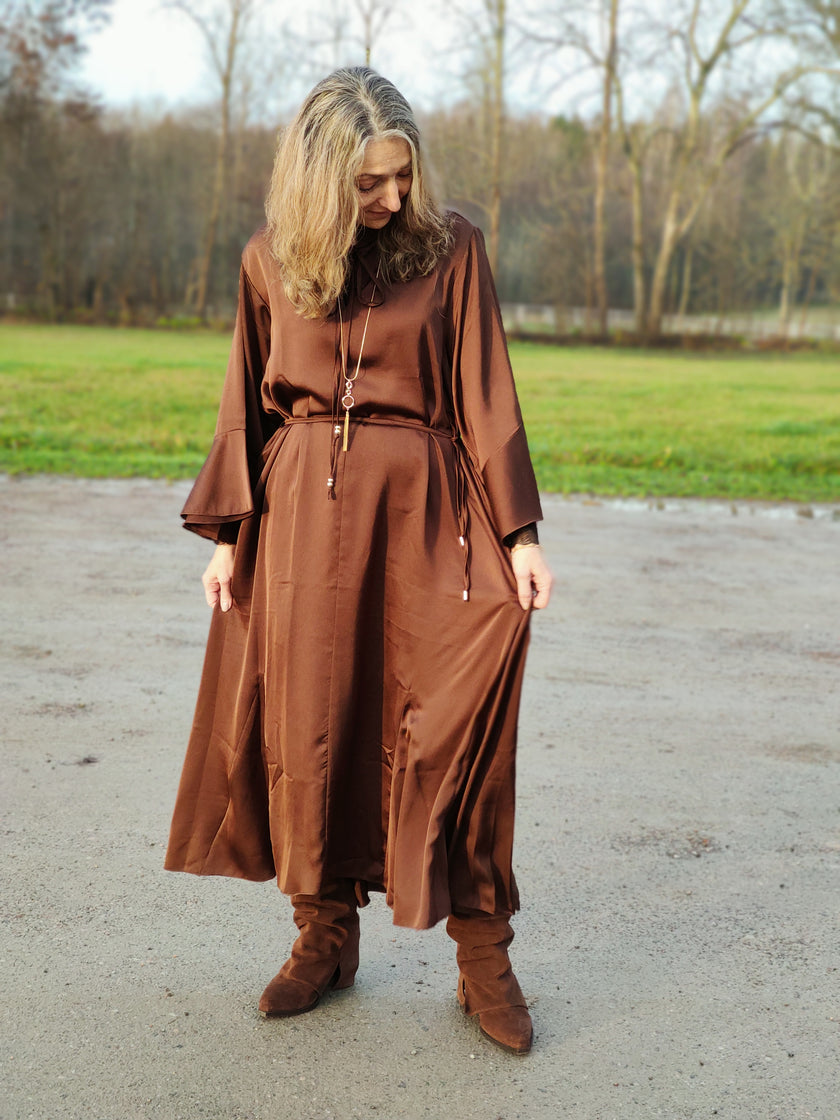 Klänning, 'Milly', glansig maxiklänning, Gemini