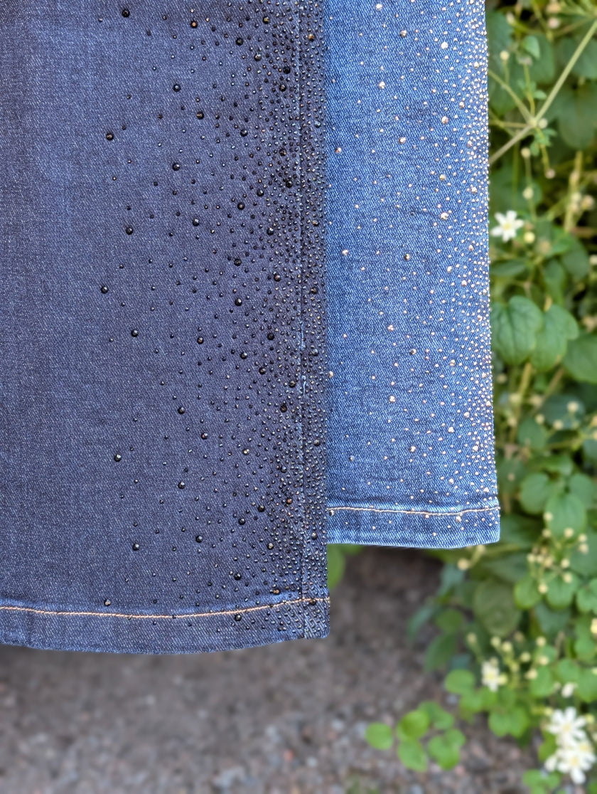 Vida jeans med strass, FOLYROSE