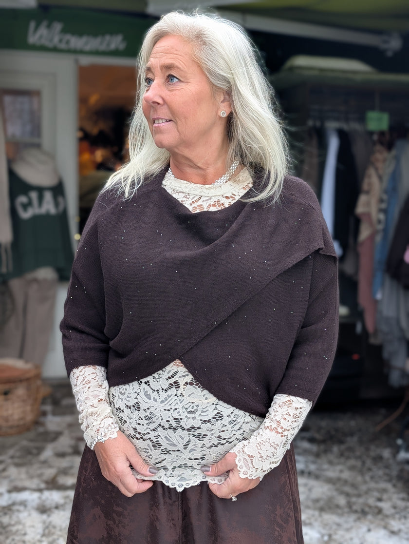 Topp tröja omlott med lite glitter, Gemini